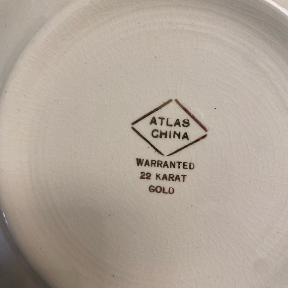 22 carat. Gold trimmed antique small plate set of 8 and a...